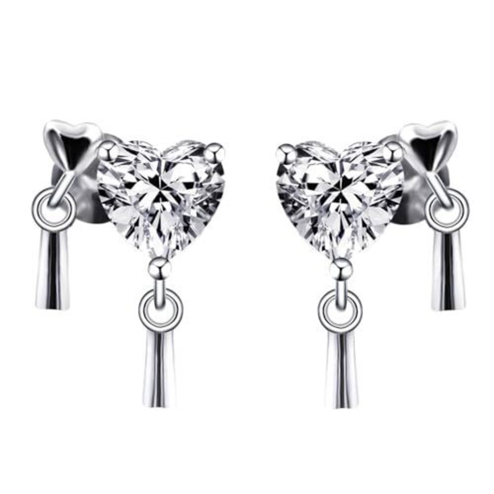 18K White Gold Stud Earrings for Women - 2.0CT Moissanite Diamond Stud Earrings